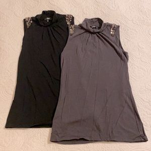 Express mock neck tank tops
